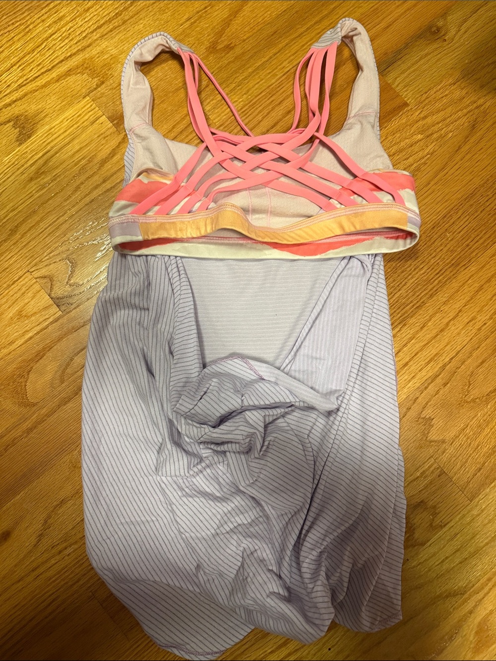 Lululemon Striped Tank with Pink Strappy Back size 4 - Picture 2 of 3